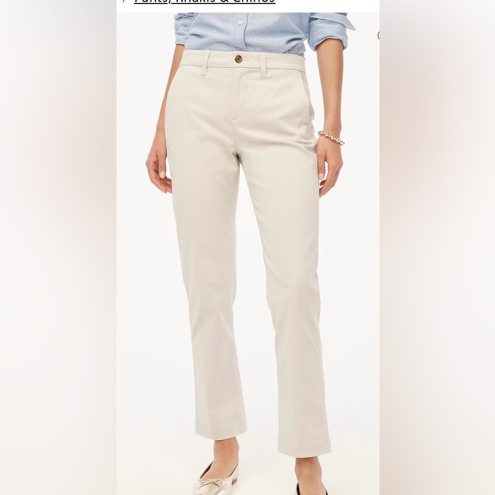 J. Crew Factory Women's Straight Leg Pants in Cream